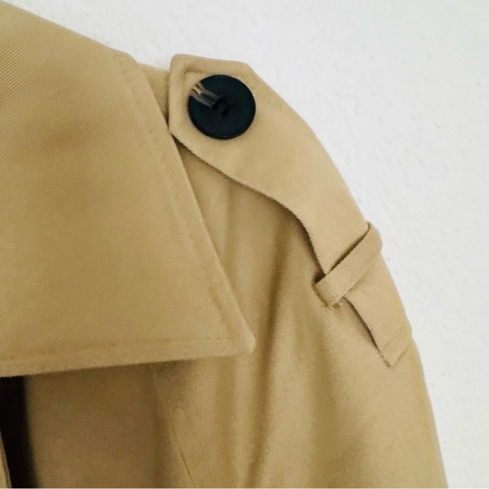 ASOS DESIGN Longline Trenchcoat in Khaki Size 8 Tall - Picture 12 of 16